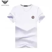 armani t shirt basic round white embroidered eagle